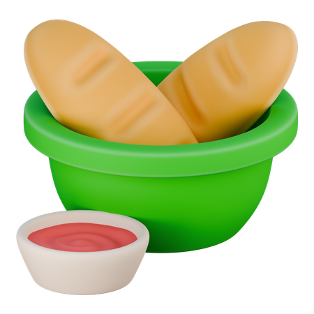 Pão  3D Icon