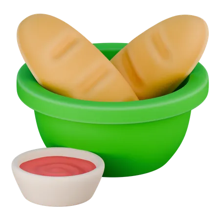 Pão  3D Icon