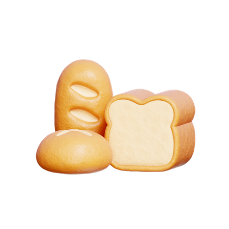 Pão  3D Icon