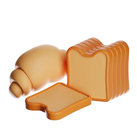 Pão  3D Icon
