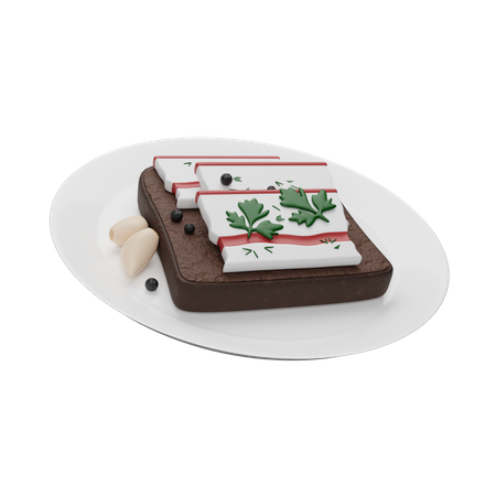 Pão com banha  3D Icon