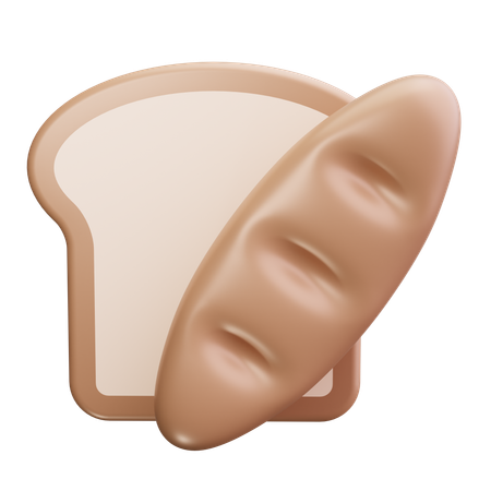 Pão  3D Icon