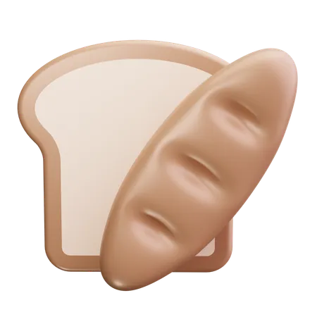 Pão  3D Icon