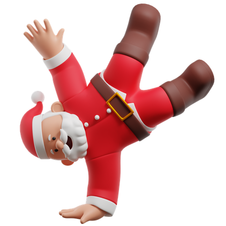 Breakdance de papá noel  3D Illustration