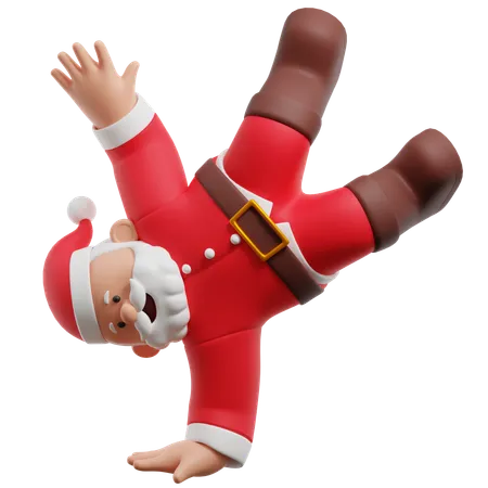 Breakdance de papá noel  3D Illustration