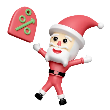 Santa claus con ventas de descuento  3D Icon