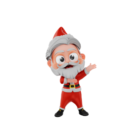 Santa claus presentando algo  3D Illustration