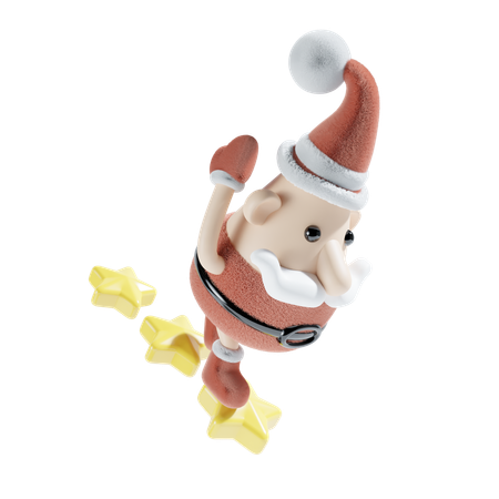 Papá Noel con estrella  3D Icon