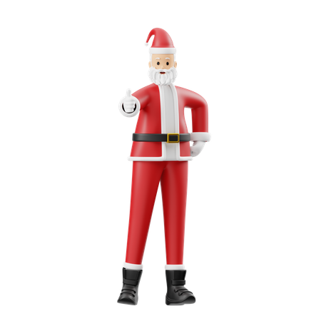 Papá Noel da un pulgar hacia arriba  3D Illustration