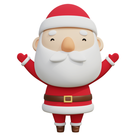 Papá Noel navideño sonriendo y animando  3D Icon