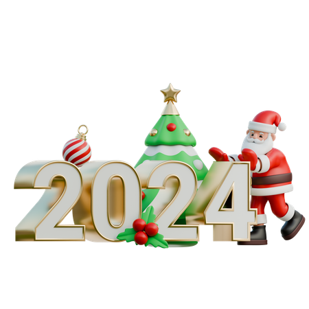 Papá Noel deja el 2024 a un lado  3D Illustration