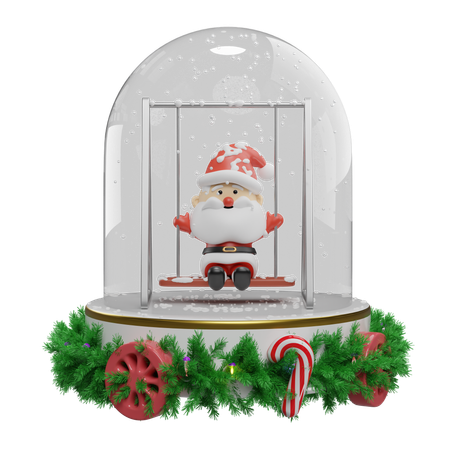 Papá Noel en el globo  3D Icon