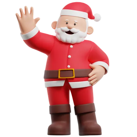 Santa claus saludando con la mano  3D Illustration