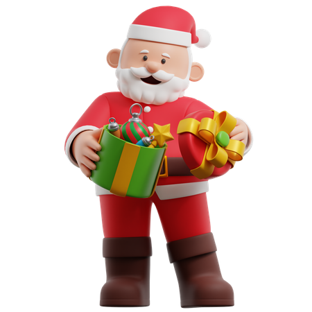 Santa claus con regalos  3D Illustration