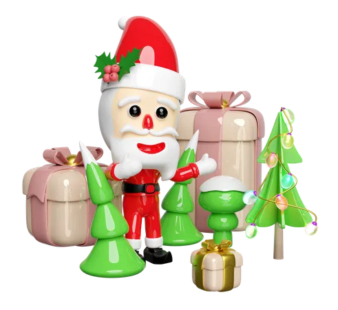 Papai Noel  3D Illustration