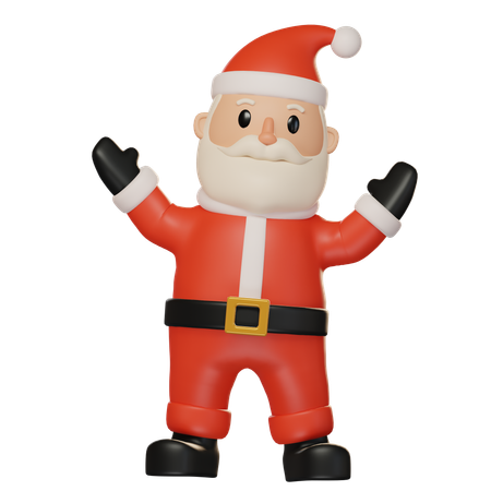 Papai Noel alegre  3D Illustration