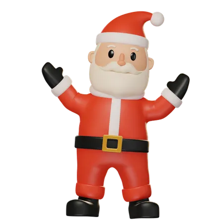 Papai Noel alegre  3D Illustration