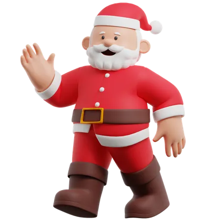 Papai noel andando  3D Illustration