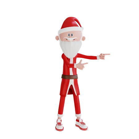 Papai Noel apontando algo  3D Illustration