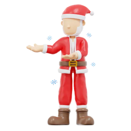 Papai Noel se apresentando na pose certa  3D Illustration