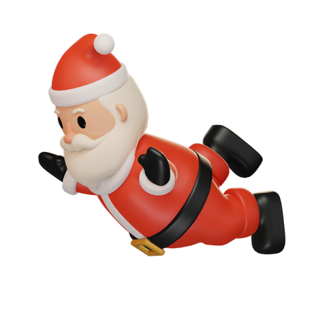 Papai Noel caindo  3D Illustration