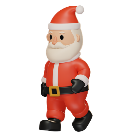 Papai noel andando  3D Illustration