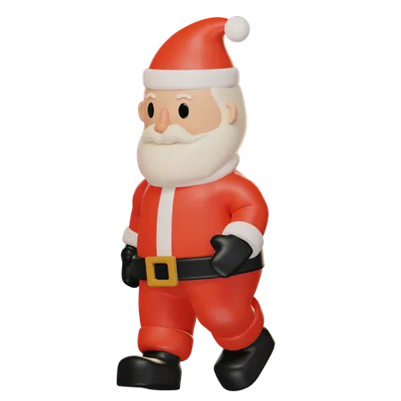 Papai noel andando  3D Illustration