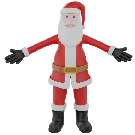 Papai Noel comemora o Natal  3D Illustration