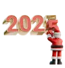 Papai Noel colando um 5 em 2025