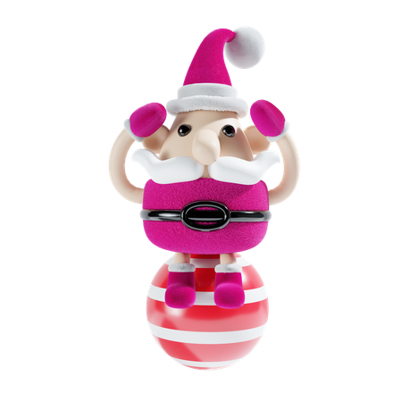 Papai noel com bola de decoração  3D Illustration