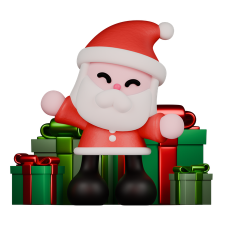 Papai Noel com presentes  3D Icon