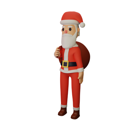 Papai noel com presentes  3D Illustration