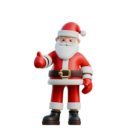 Papai noel dando sinal de positivo  3D Illustration