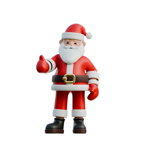 Papai noel dando sinal de positivo  3D Illustration