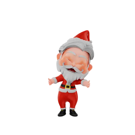 Papai noel dando sinal de positivo  3D Illustration