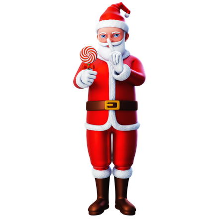 Papai Noel diz não ao lolipop  3D Illustration