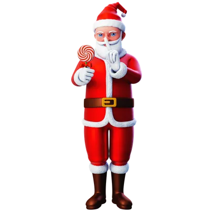 Papai Noel diz não ao lolipop  3D Illustration