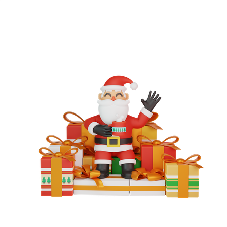 Papai noel diga oi  3D Illustration