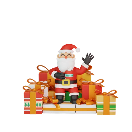 Papai noel diga oi  3D Illustration