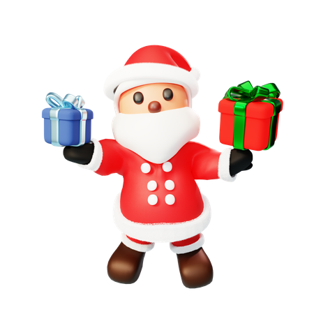 Papai Noel distribui presentes  3D Illustration