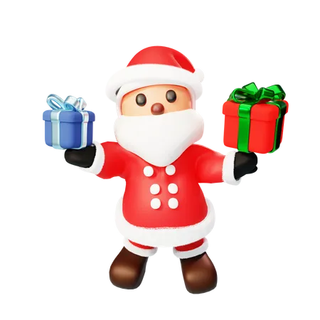 Papai Noel distribui presentes  3D Illustration