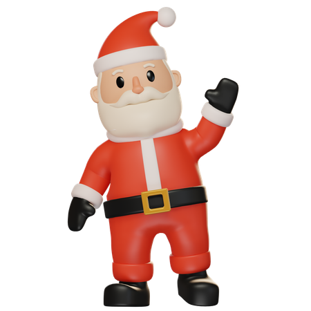 Papai Noel dizendo olá  3D Icon