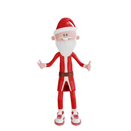 Papai Noel dando like  3D Illustration
