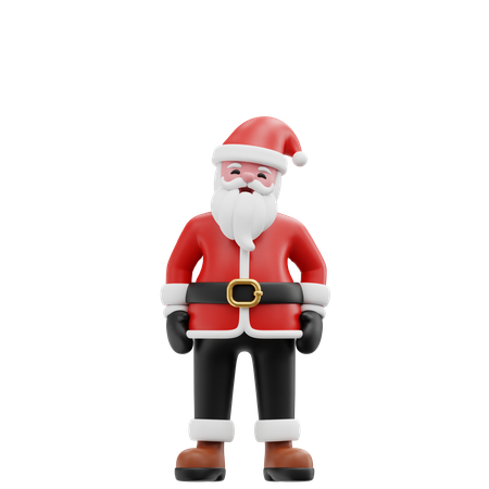 Papai Noel em pé  3D Illustration