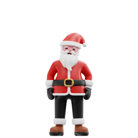 Papai Noel em pé  3D Illustration