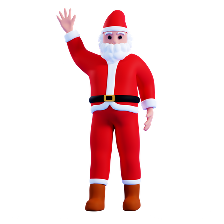 Papai Noel fazendo gesto de oi  3D Illustration