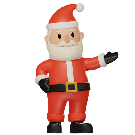 Papai Noel mostrando algo certo  3D Illustration