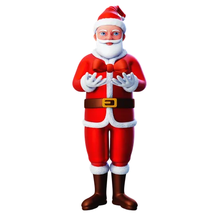 Papai Noel mostrando laço de fita  3D Illustration