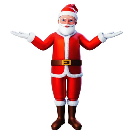 Papai Noel mostrando gesto de encolher os ombros  3D Illustration