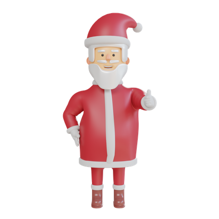 Papai Noel mostrando gesto de ok com a mão  3D Illustration